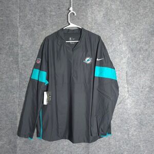 Nike Miami Dolphins NFL Men XXL Grey Aqua Quarter Zip Windbreaker Jacket Onfield
